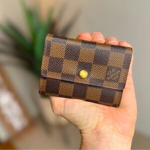 Louis Vuitton Porte Monnaie Plat Damier Brown card case